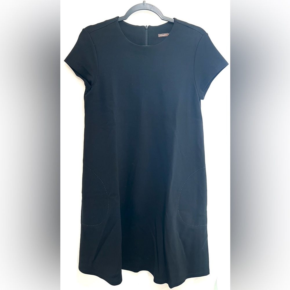 J. Mclaughlin Ponte Knit Short Sleeve Shift Dress with Pockets Size Small